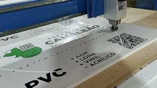 Corte de PVC na ROUTER CNC #cnc #cncrouter #comunicaçãovisual #cncmachine