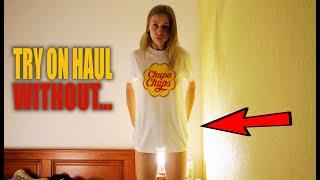 Try on haul new transparent T-shirt with Tina