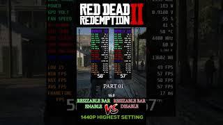 Resizable Bar ON vs OFF RDR2 Part 1 #shorts