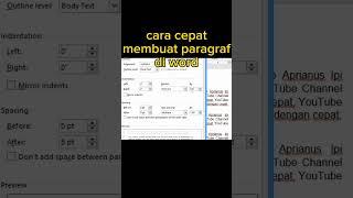 membuat paragraf dengan cepat di word hasilnya sangat rapi #shorts #fyp #googlesheet #microsoftword