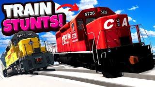 Can We SURVIVE Jumping & Crashing TRAINS in BeamNG Drive Mods?