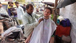 I got my hair cut for $1 on the street  INDIA ️