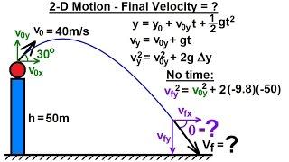 Physics 3 Motion in 2-D Projectile Motion 28 of 31 Find Final Velocity=? Example 2