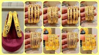 Light weight Gold bangle designs with weight & price I Gold bangle designs  Gold bangle 