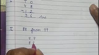 subtraction for class 3   part 1