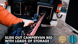 The Best Slide Out Campervan Bed With Loads Of Storage - Even for your ski and snowboard gear