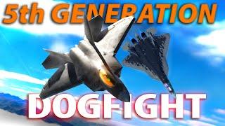 F-22 Raptor VS SU-57 Felon 5th Generation Dogfight  DCS World