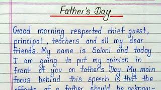 Father day speech in english for students