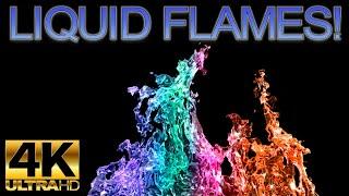 Have You Ever Seen LIQUID FLAMES in 4K Ultra High Definition? 12 Hours With ChaptersColors