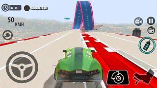 Impossible Car Crazy Ramp Car Stunt Master 3D - Green Sport Car Unlocked Android Gameplay Drive