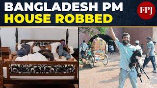 Chaos in Bangladesh Prime Ministers Residence Looted as Sheikh Hasina Fleed to India