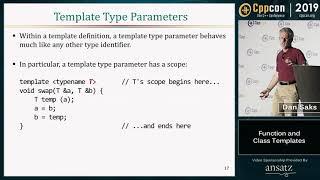 Back to Basics Function and Class Templates - Dan Saks - CppCon 2019