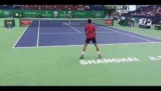 【Tennis】Djokovic vs John Isner Djokovic teaching you how to return the big serve court level view