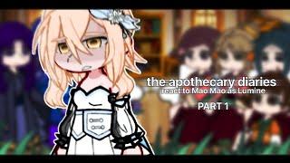  the apothecary diaries react to mao mao as lumine  part 1  genshin impact   