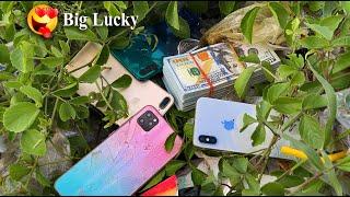 Big LuckyFound Money 1000000$ and broken phone in rubbish  Restore Huawei Y7P Cracked