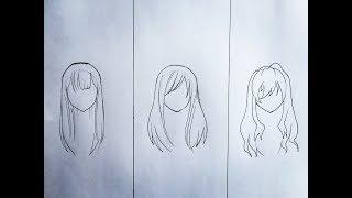 How to draw female anime hair slow tutorial part 2