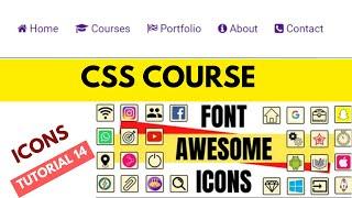 How to add Font Awesome Icons in HTML CSS  CSS Course Tutorial 14 in Hindi Urdu