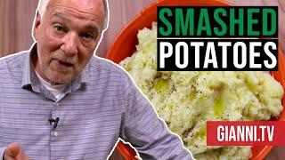 Smashed Mashed Potatoes with Garlic and Olive Oil Italian Recipe - Giannis North Beach