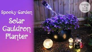 Spooky Garden  DIY Solar Cauldron Planter  Halloween Outdoor Decor  Yard Halloween Decorations