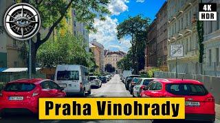 Exploring Pragues Vinohrady District Walking Tour 4K  Czech Republic  HDR ASMR