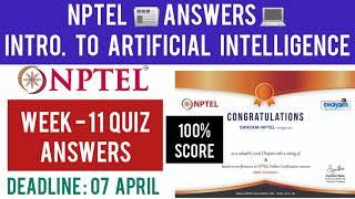 NPTEL 2021 An Introduction to Artificial Intelligence Assignment 11 Answers  Week 11 Quiz Answers