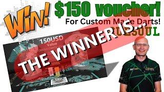 The CUESOUL $150 CUSTOM MADE DARTS VOUCHER WINNER IS