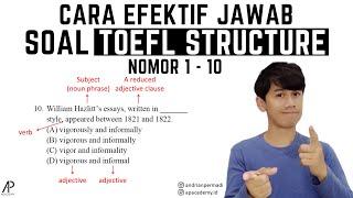 Cara EFEKTIF Jawab Soal TOEFL Structure No 1-10