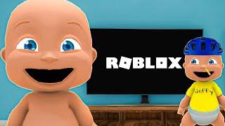 Baby and Jeffy play Roblox