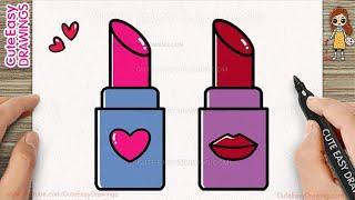 How to Draw Cute Lipsticks for Kids and Toddlers