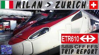 THE TRAIN ACROSS THE ALPS SBB EUROCITY ETR610 PENDOLINO REVIEW  MILAN TO ZURICH TRIP REPORT