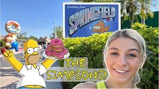 Universal Studios Orlando The Simpsons Springfield Area Tour & Food Krusty Burger Lard Lad Donuts