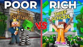 Poor Mikey vs Rich JJ Thief School Survival Battle in Minecraft - Maizen