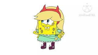 I drew SpongeBob as Star Butterfly from Star Vs. The Forces Of Evil on IbisPaintX 11212022