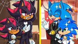 Rich Sonic DAD VS Poor Shadow DAD  Very Sad Story But Happy Ending Sonic Life Animation