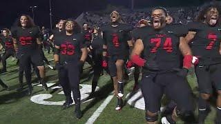 Euless Trinitys football team performs the Haka before facing Keller Timber Creek in the playoffs