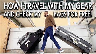 How I travel with all of my lighting gear and check my bags for free