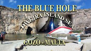 4k The Blue Hole at Dwejra Inland Sea in Gozo Malta