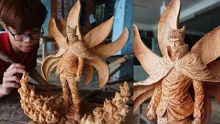 NARUTO Baryon Mode - Wood Carving - Ingenious Chainsaw Woodworking Amazing Chisel skill