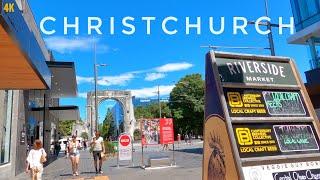 Christchurch City Centre Walk Jan 2024  Cashel St  Riverside Market  New Zealand Walking Tour 4K