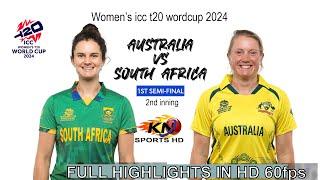 AUS-W VS SA-W icc women t20 2024 highlights part i 1st Inning HD 60fps