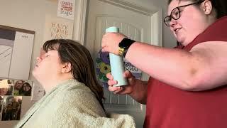ASMR  hair salon roleplay  wash blow dry style