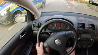 Summer Evening Drive through a german City  VW Golf 5  75 HP  POV  RAW