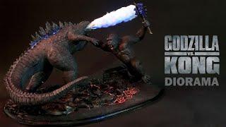 How to Make A Godzilla VS Kong Diorama With Light Up Features