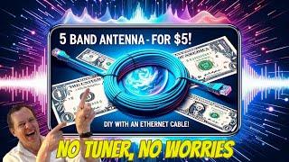 5 Band Antenna for $5 DIY with an Ethernet Cable - No Tuner No Worries #hf #antenna #hamradio