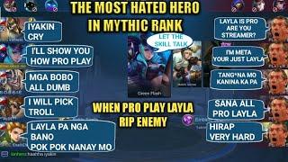 WHEN PRO PLAY LAYLA  ILL SHOW YOU HOW PRO PLAY  LET THE SKILL TALK  MOBILE LEGENDS