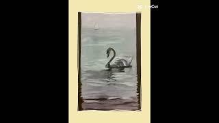 How to paint a swan and sailboat  easy Beginner Acrylic painting