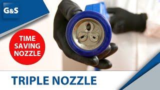 Triple Nozzle - Time saving for Hygiene teams in the food industry.