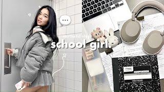 SCHOOL-GIRL Diary Long study day on campus Whats in my backpack Friends etc.