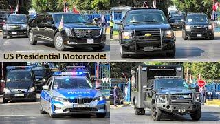 US Secret Service MASSIVE Presidential Motorcade - Beasts Suburbans & Tahoes