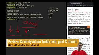 LPIC 1 - 78  - 110.1 23 - Perform Security Admin Tasks suid guid & ulimits